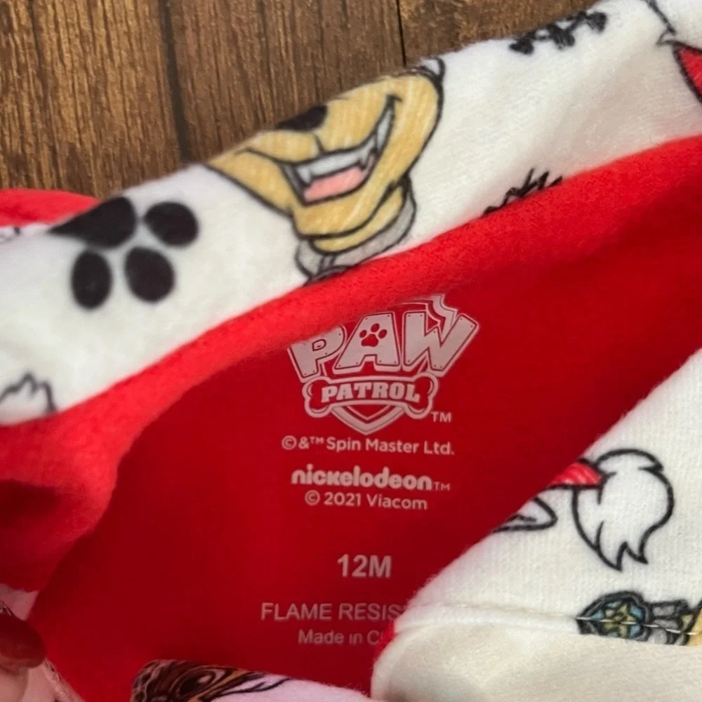 NWT “deck the paws” paw patrol Christmas 2 piece pajamas baby toddler girl 12 mo